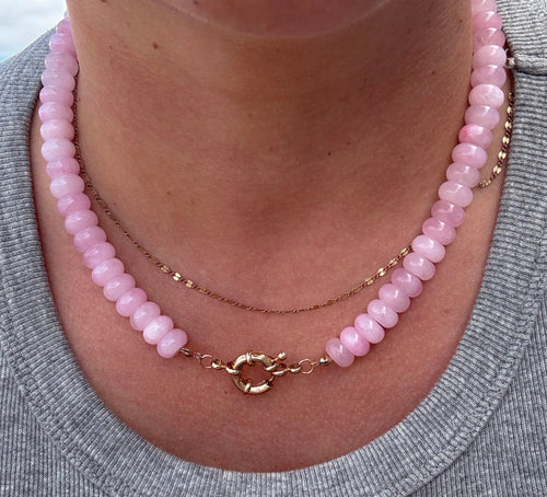 ROSE QUATZ GEM NECKLACE