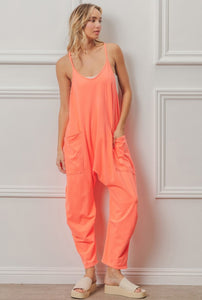 Neon orange romper