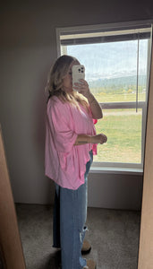 BATWING BASIC TEE - pink