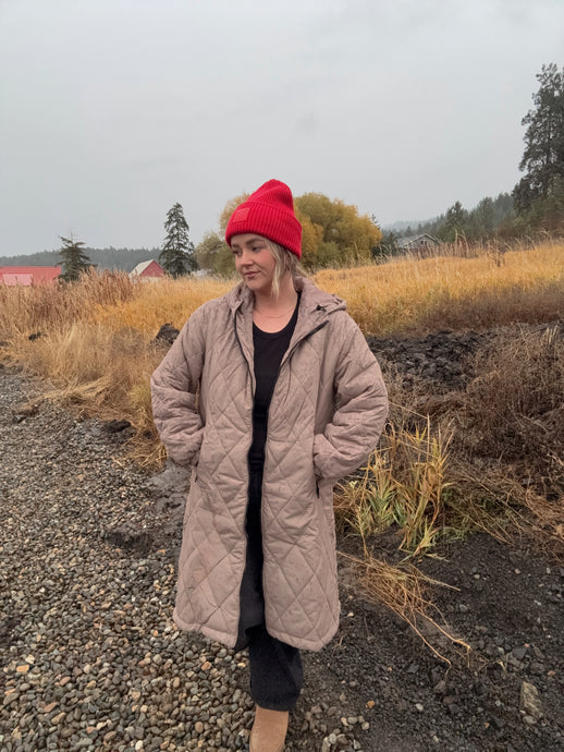 QUILTED JACKET - mushroom