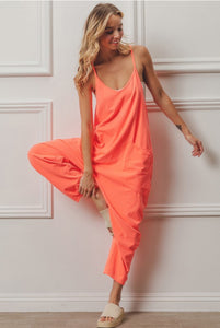 Neon orange romper