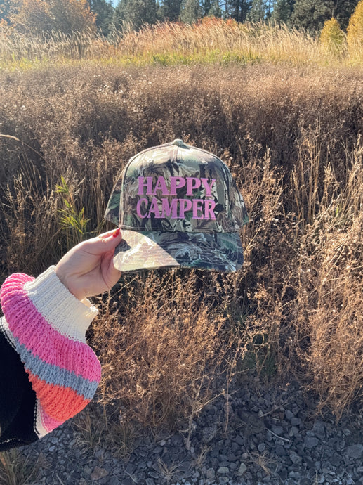 HAPPY CAMPER TRUCKER - pink