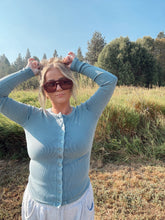 Load image into Gallery viewer, RIBBED BUTTON DOWN LONG SLEEVE - slate blue