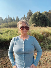 Load image into Gallery viewer, RIBBED BUTTON DOWN LONG SLEEVE - slate blue