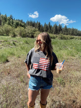 Load image into Gallery viewer, FLAG BOYFRIEND TEE - charcoal