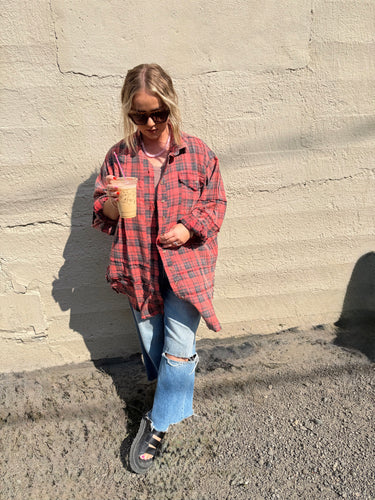 RAW EDGE FLANNEL - vintage red