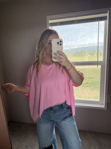 BATWING BASIC TEE - pink