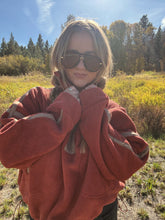 Load image into Gallery viewer, FUZZY QUARTER ZIP - brick/brown