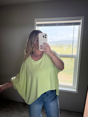 BATWING LUX TEE - shadow lime