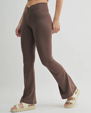 Load image into Gallery viewer, Chocolate crossover flare leggings
