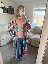 Load image into Gallery viewer, GRANNY SQUARE CROCHET CARDIGAN