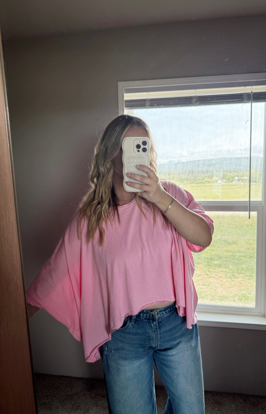 BATWING BASIC TEE - pink