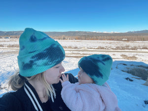 TEAL TIE DYE BEANIE