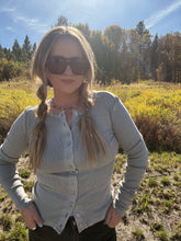 Load image into Gallery viewer, RIBBED BUTTON DOWN LONG SLEEVE - grey