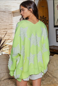 Neon star cardigan