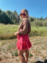 Load image into Gallery viewer, FLOWY GINGAM SKIRT - pink