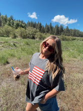 Load image into Gallery viewer, FLAG BOYFRIEND TEE - charcoal