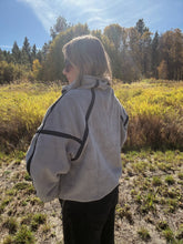 Load image into Gallery viewer, FUZZY QUARTER ZIP - grey/black
