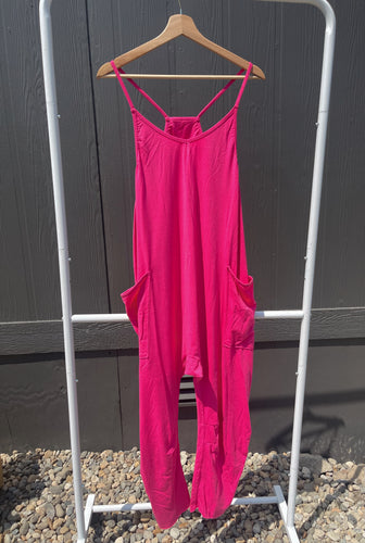 Neon pink romper