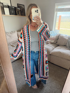 GRANNY SQUARE CROCHET CARDIGAN