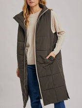 Load image into Gallery viewer, FIRESIDE LONG PUFF VEST - CHARCOAL