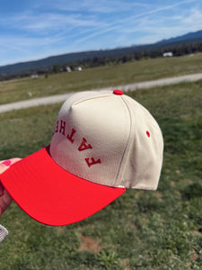 FATHER UPSIDE DOWN TRUCKER - red